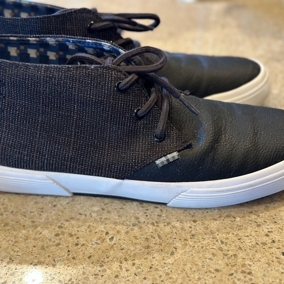 Ben Sherman Chukka boot size 8.5 fabric upper rubber outersole. Brown Plaid/Blk - Picture 9 of 16